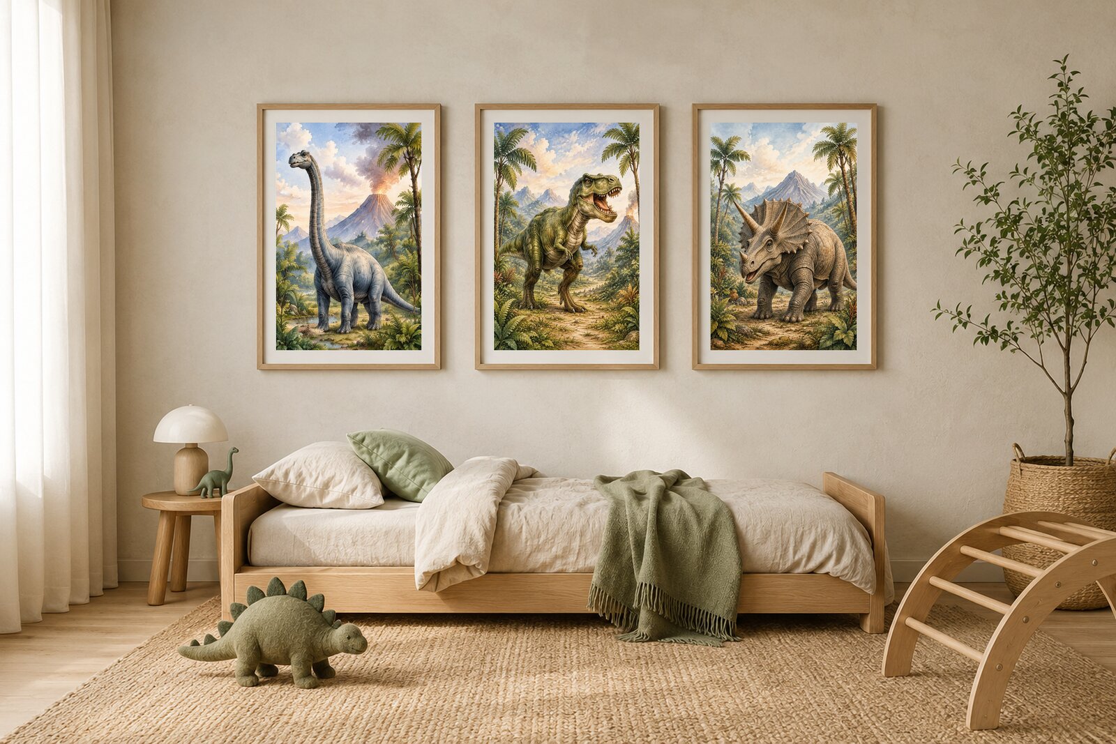 Brachiosaurus in een kinderkamer