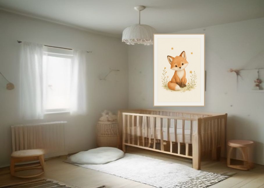 Liška — plakát v dětském pokoji